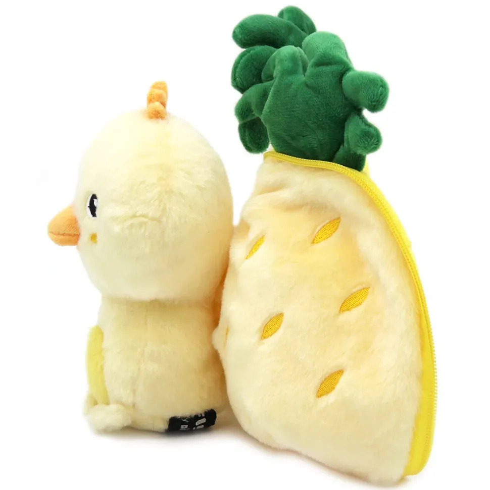Peluche réversible flipetz poussin et ananas