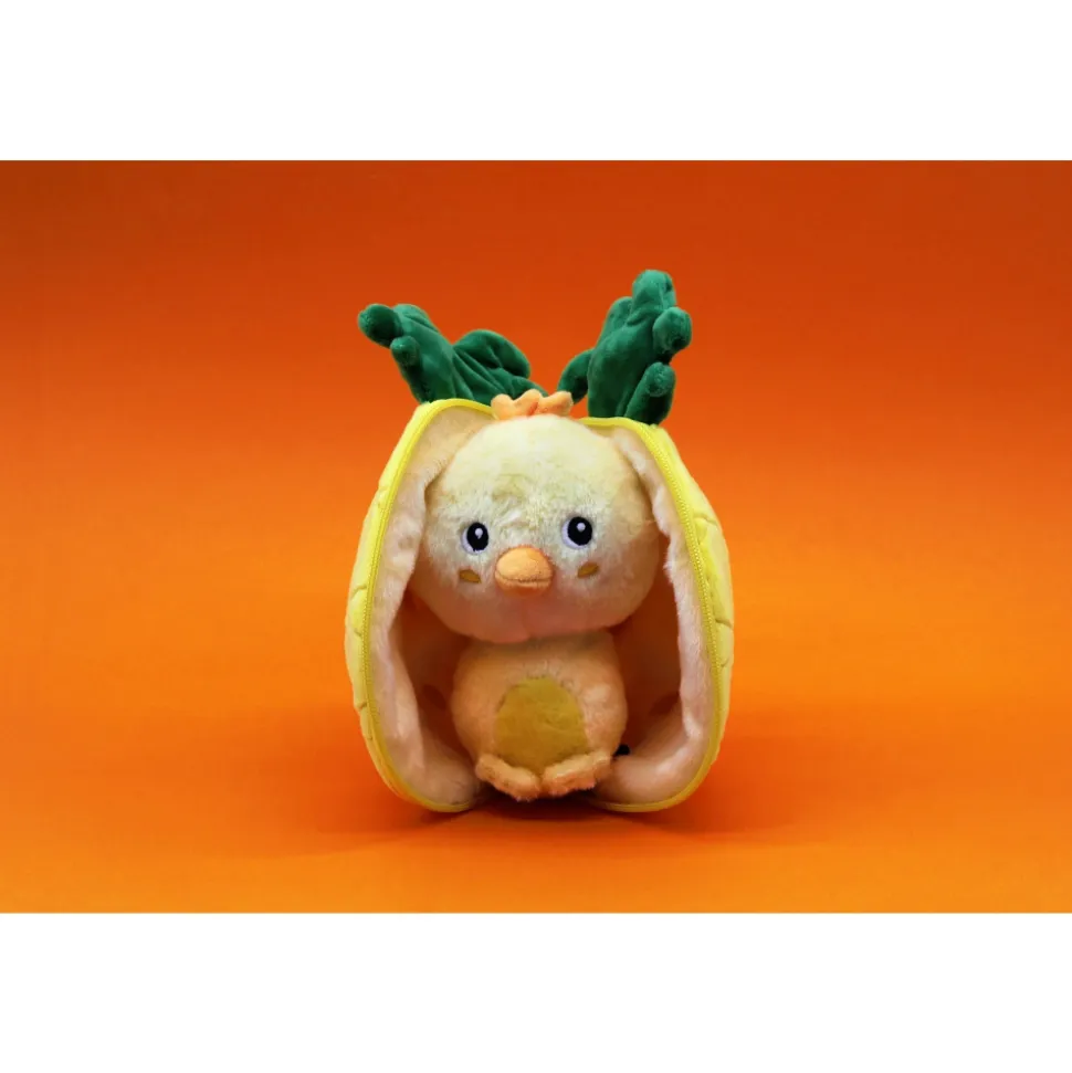 Peluche réversible flipetz poussin et ananas