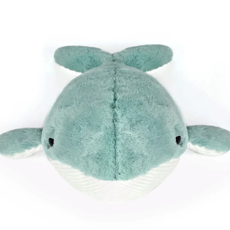 Peluche ultra douce balaine 52 cm bleu/blanc