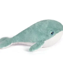 Peluche ultra douce balaine 52 cm bleu/blanc