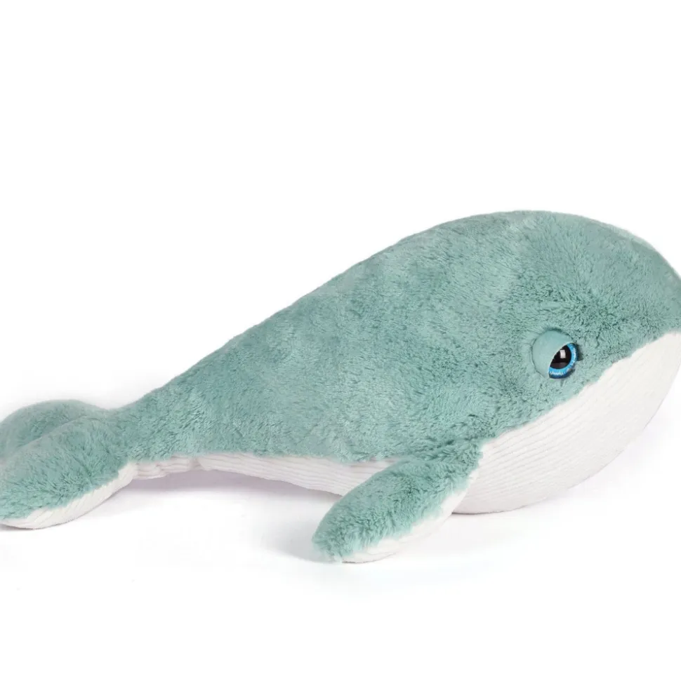 Peluche ultra douce balaine 52 cm bleu/blanc