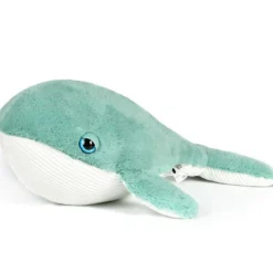 Peluche ultra douce balaine 52 cm bleu/blanc