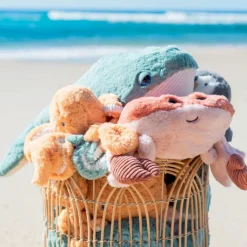 Peluche ultra douce crabe 27 cm - corail