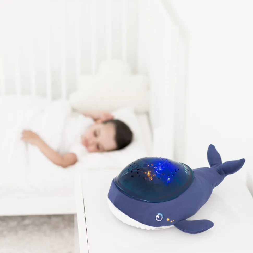 Peluche veilleuse bébé projection effets aquatiques baleine aqua dream
