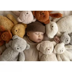 Peluche veilleuse ours nature bio gris minéral