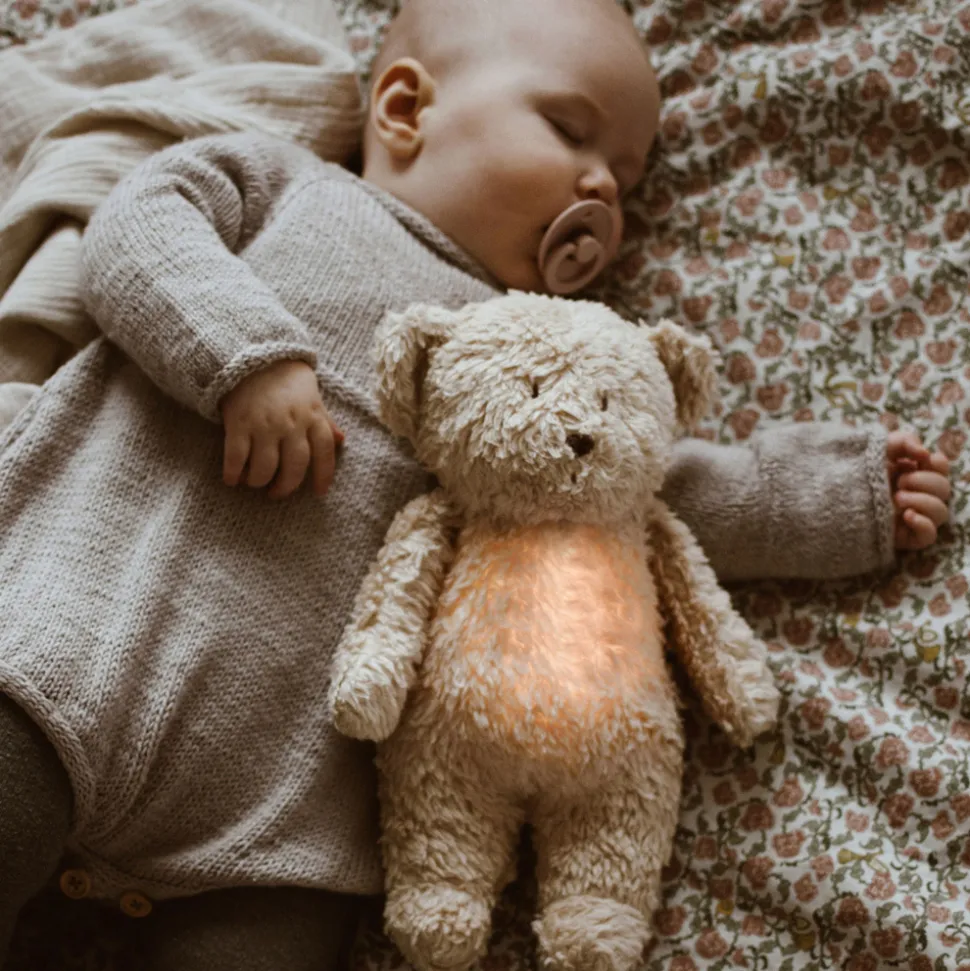 Peluche veilleuse ours nature bio sable