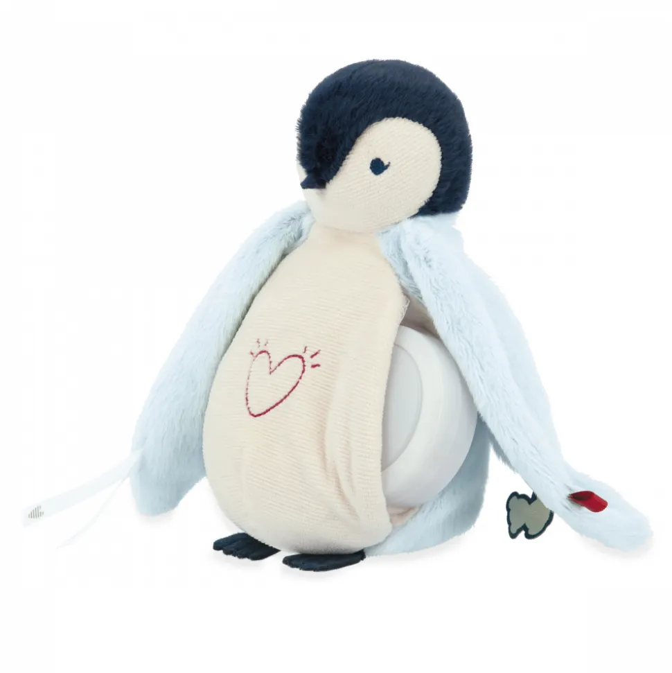 Peluche veilleuse pingouin bleu