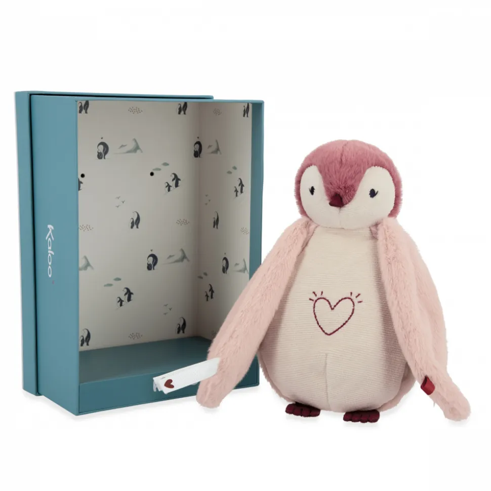 Peluche veilleuse pingouin rose
