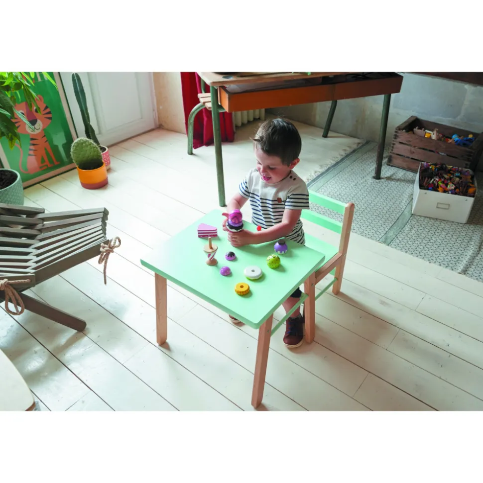 Petite chaise basse enfant louise hybride vert mint