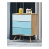 Petite commode 3 tiroirs seventies bleue