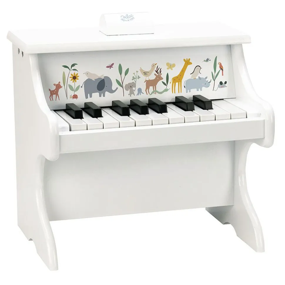 Piano en bois 18 touches blanc les animaux du monde - sarah betz