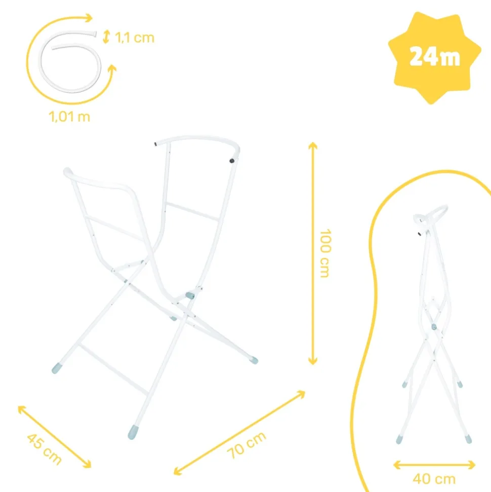 Pied de baignoire pliable + tuyau de vidange
