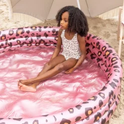 Piscine bébé ø 150 cm 3 anneaux léopard rose