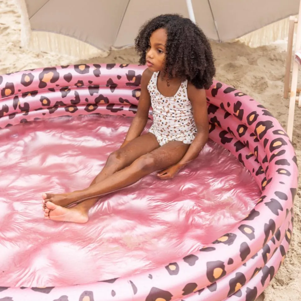 Piscine bébé ø 150 cm 3 anneaux léopard rose