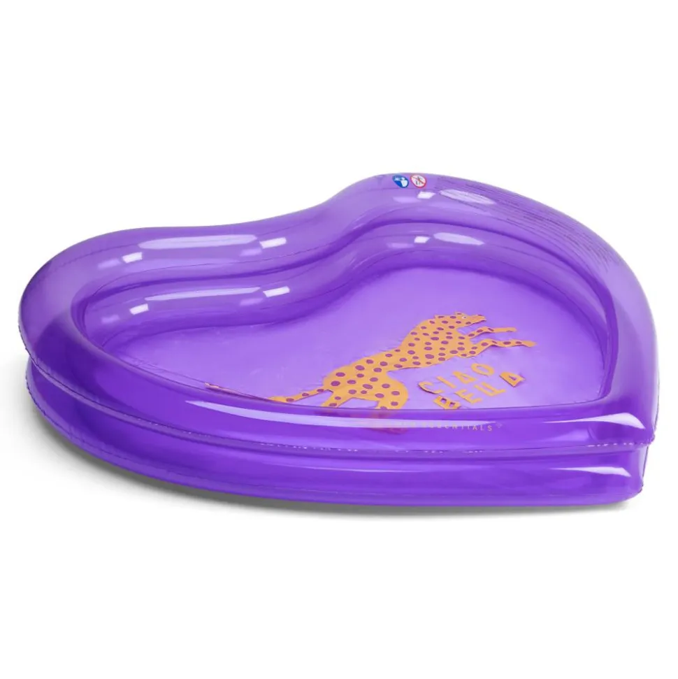 Piscine bébé ø 150 cm cœur violet 3 anneaux