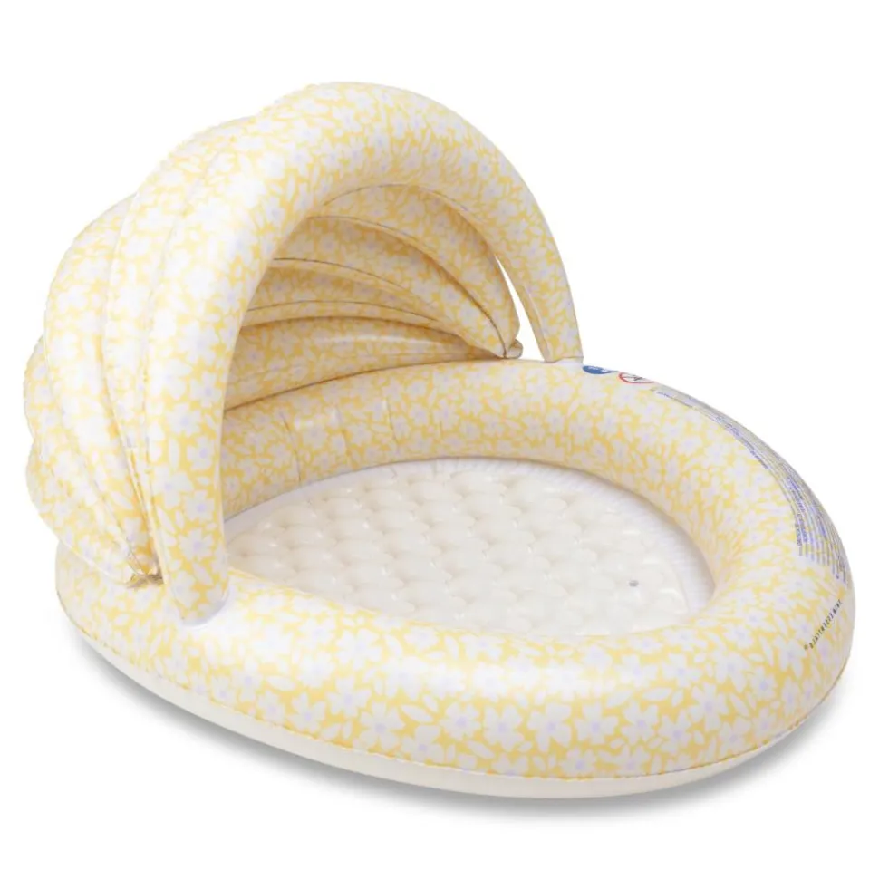 Piscine bébé ø 100 cm fleurs jaunes 2 anneaux
