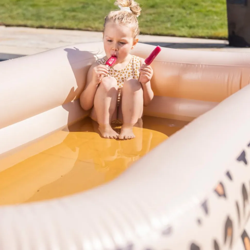 Piscine enfant 200 cm léopard beige rectangulaire