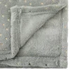 Plaid bébé 75x100 cm oya flanelle bleu gris