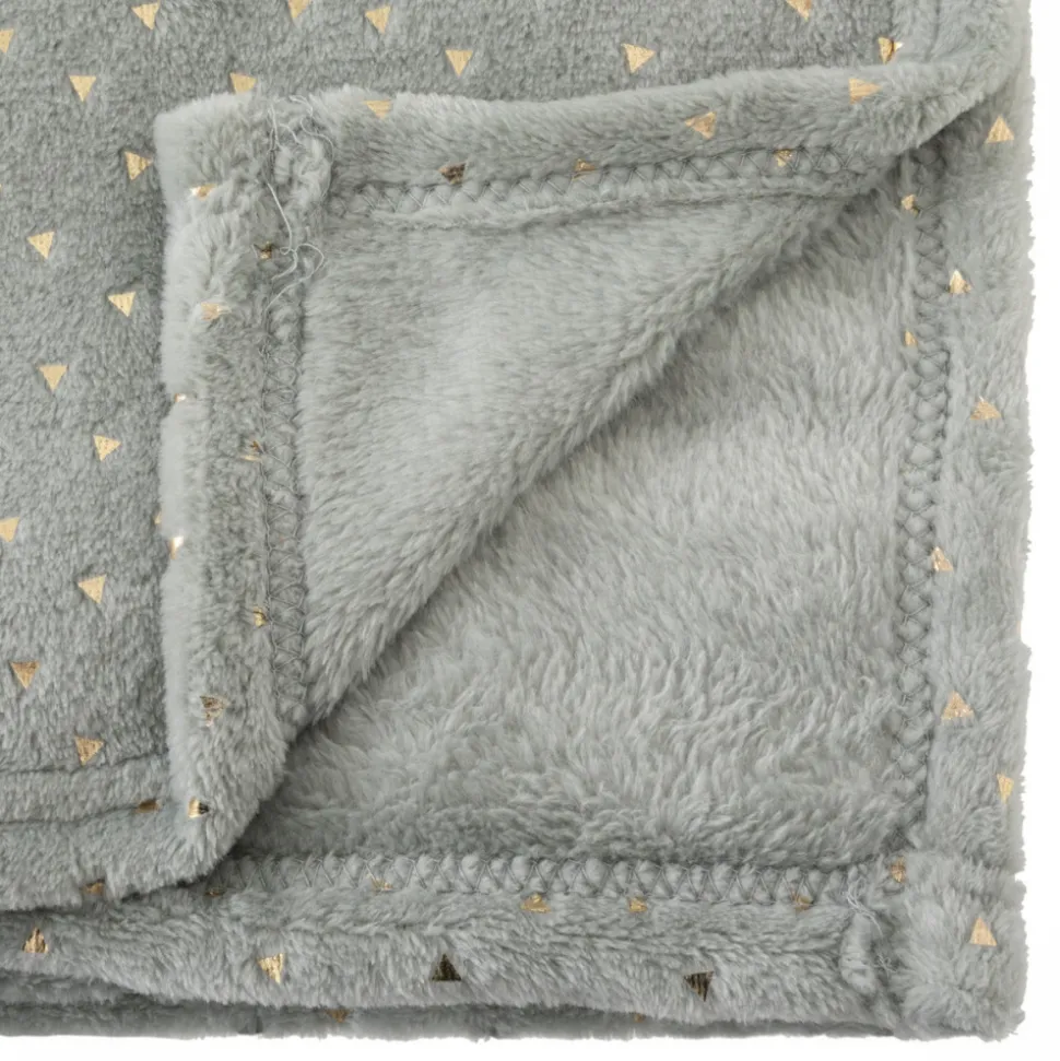 Plaid bébé 75x100 cm oya flanelle bleu gris
