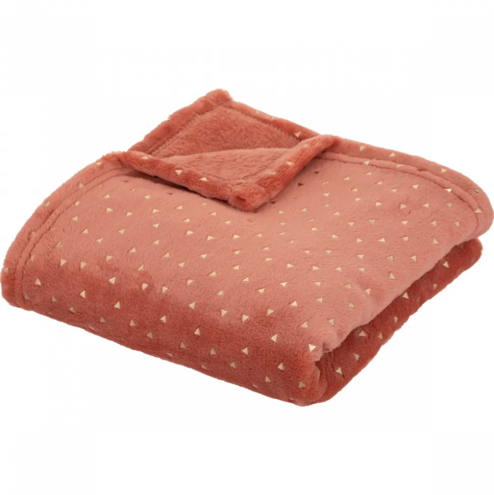Plaid bébé 75x100 cm oya flanelle terracotta