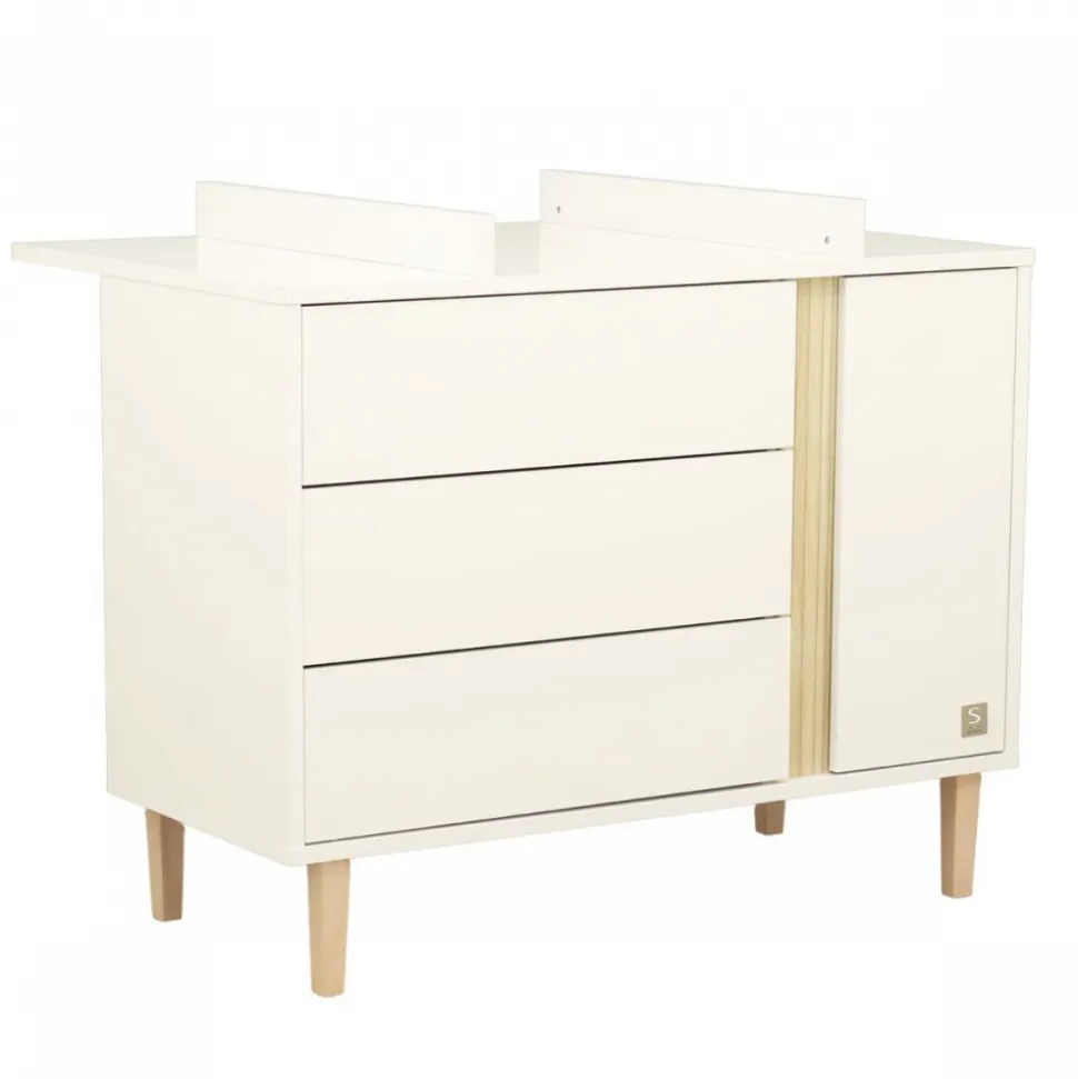 Plan à langer dessus intégrale pour commode paloma (3 tiroirs 1 porte réf ew161)