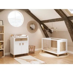 Plan à langer léo neige, adaptable sur commode, lit 120 et lit 140