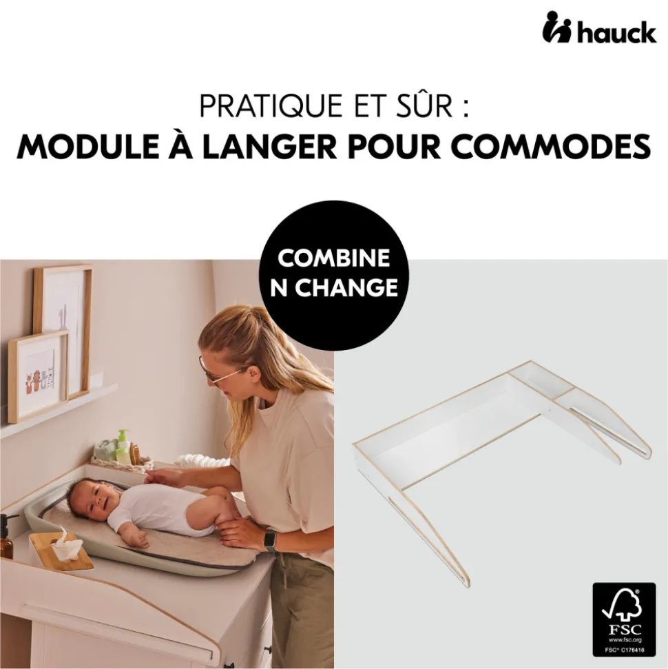 Plan à langer pour commode combine n change