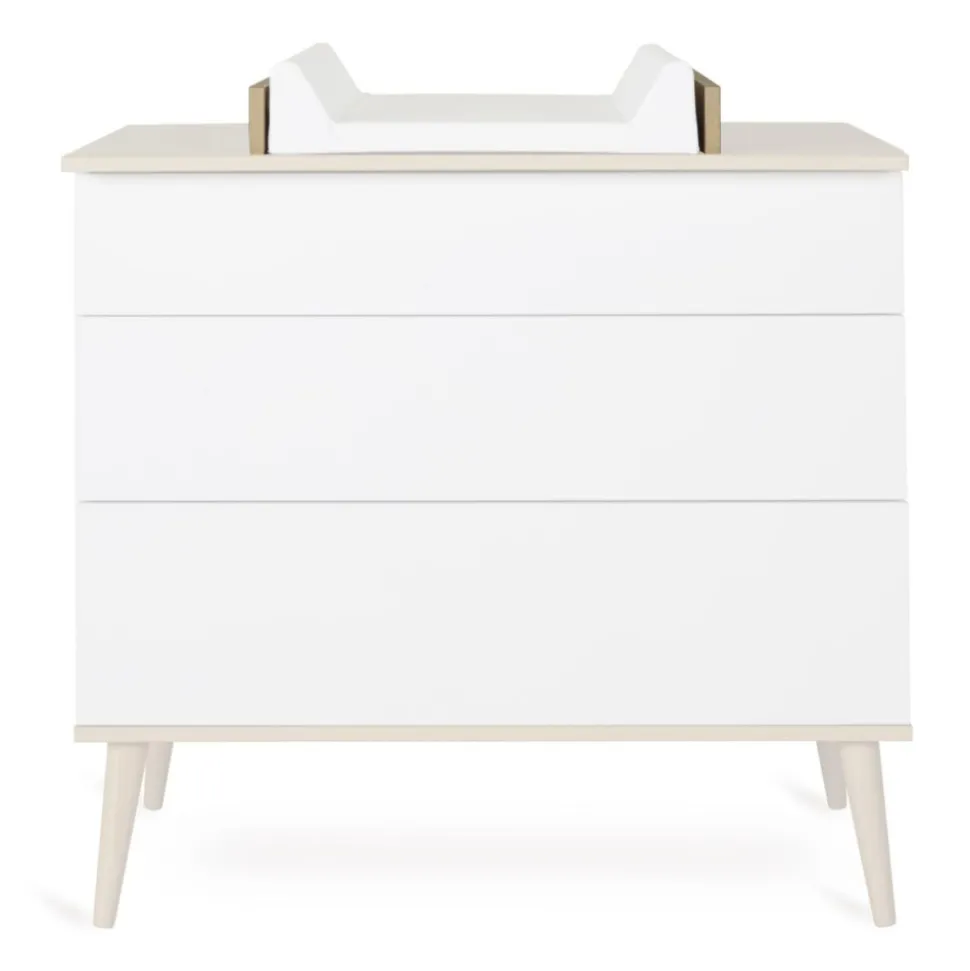 Plan à langer pour commode flow white et oak