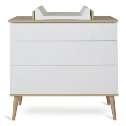 Plan à langer pour commode flow white et oak