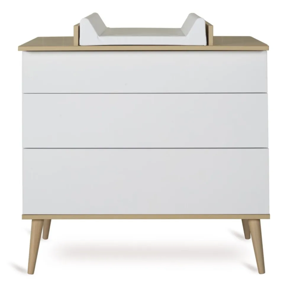 Plan à langer pour commode flow white et oak