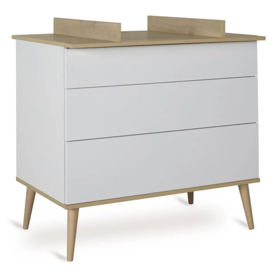 Plan à langer pour commode flow white et oak