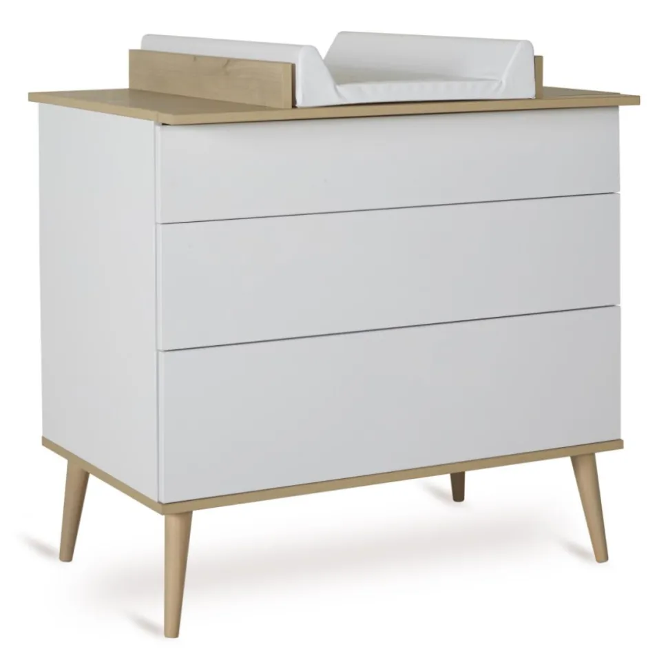 Plan à langer pour commode flow white et oak