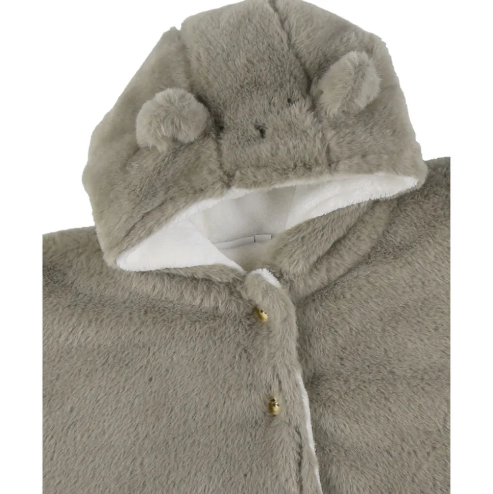 Poncho bébé en fausse fourrure 18-36m - kaki