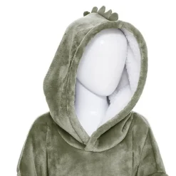 Poncho à capuche dino flanelle