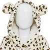 Poncho à capuche léopard flanelle