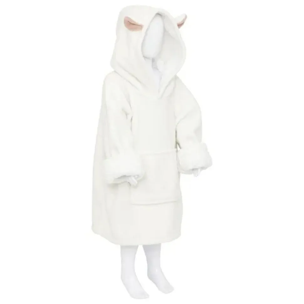 Poncho à capuche mouton flanelle
