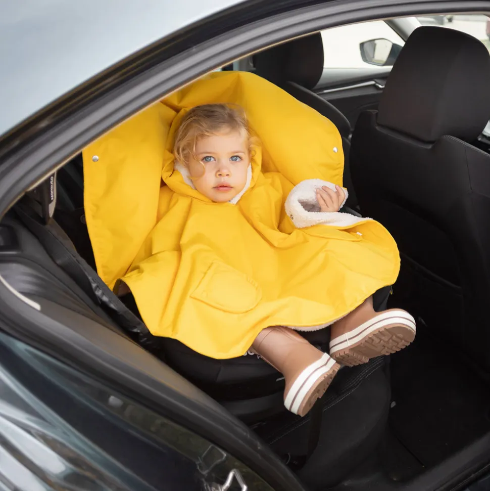 Poncho chaud de voyage imperméable jaune
