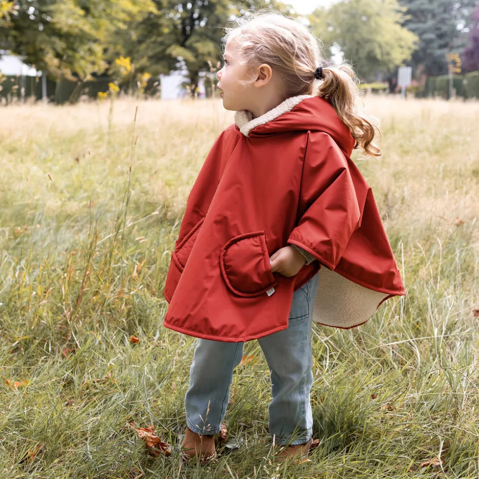 Poncho chaud de voyage imperméable carmin