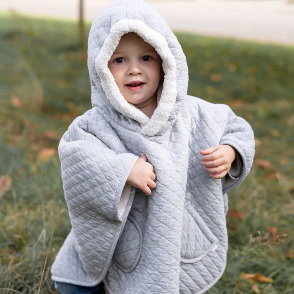 Poncho chaud de voyage pady quilted mix grey