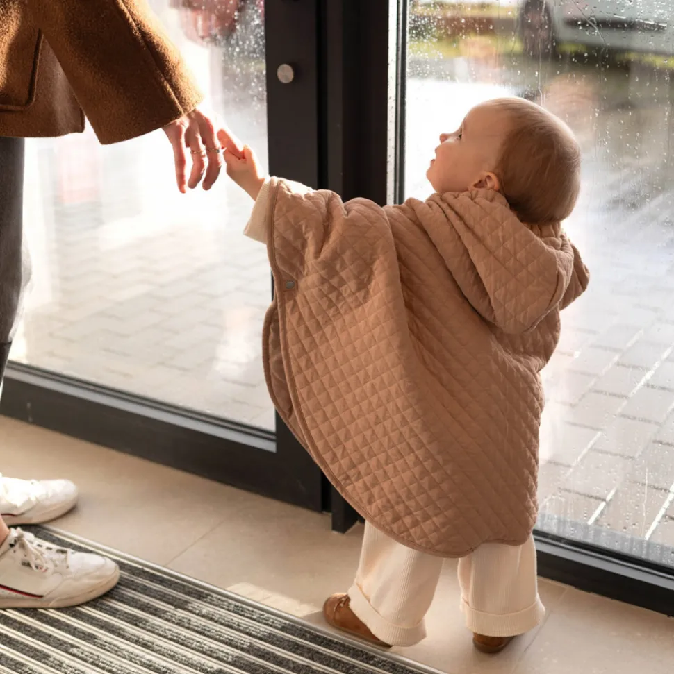 Poncho chaud de voyage pady quilted jersey beige
