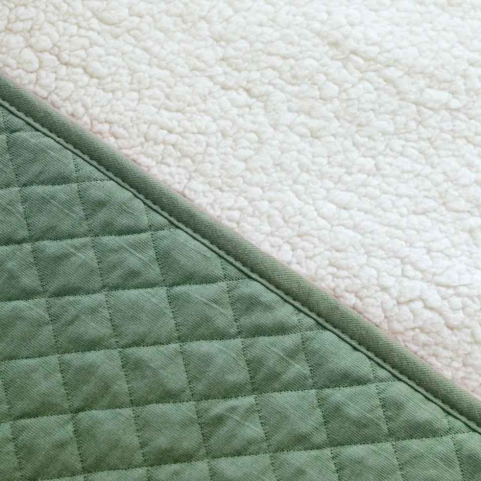 Poncho chaud de voyage pady quilted green