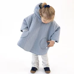 Poncho chaud de voyage pady quilted jersey stone