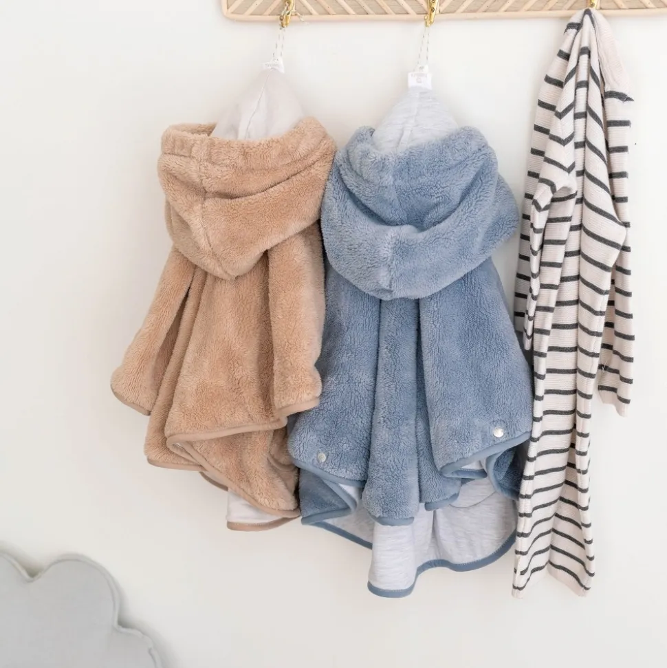 Poncho chaud softy cadum bleu stone