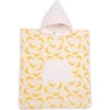 Poncho de bain à capuche bambou et gaze de coton bananes 3/5ans