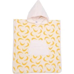 Poncho de bain à capuche bambou et gaze de coton bananes 3/5ans