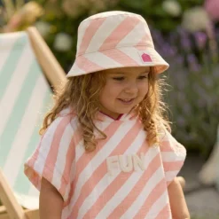 Poncho de bain rose