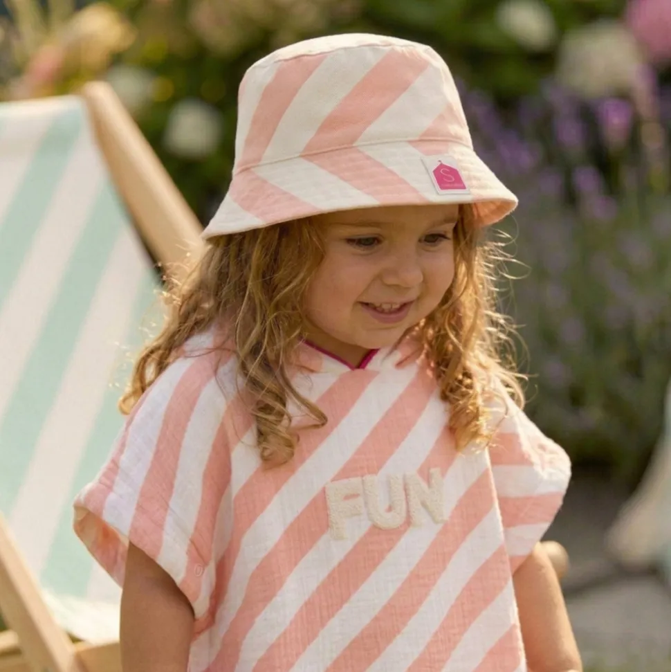 Poncho de bain rose