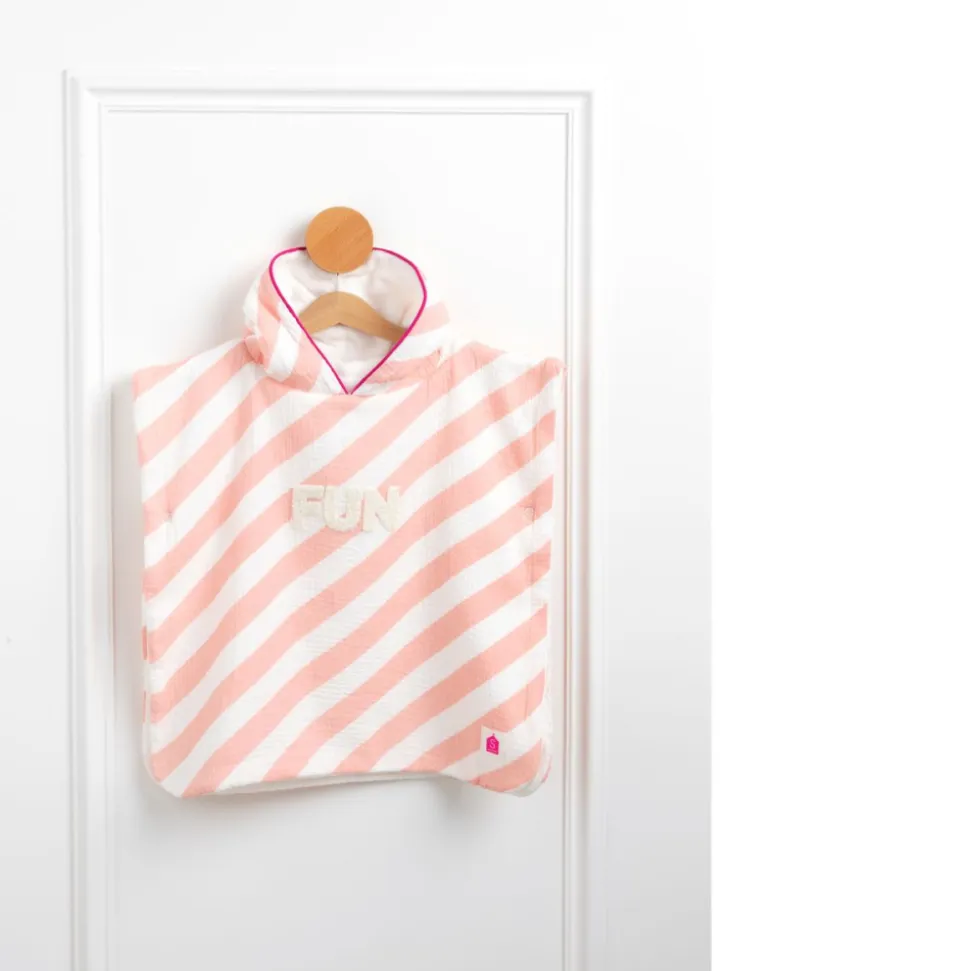 Poncho de bain rose