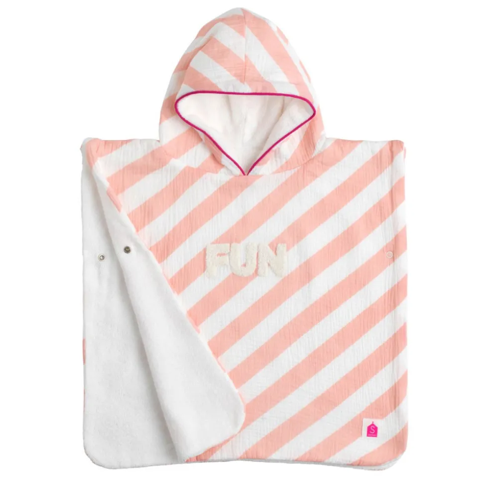 Poncho de bain rose