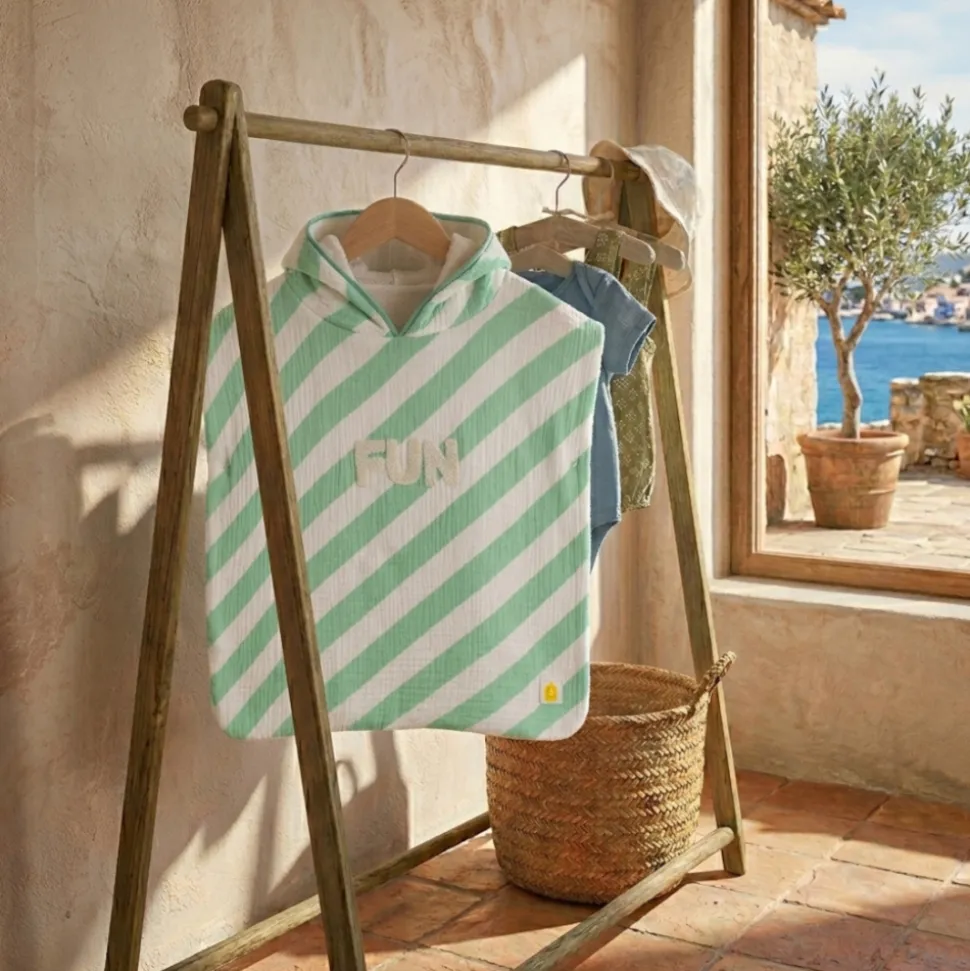 Poncho de bain vert